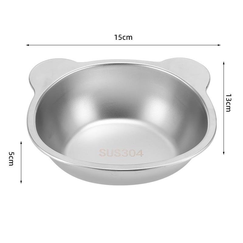 Pet Supplies 304 Stainless Steel Cat & Dog Water and Food Bowl with Neck Protection Design
