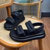 Stepping on shit sandals women's summer wear 2025 new Velcro Roman shoes thick sole heightening outer wear beach sandals