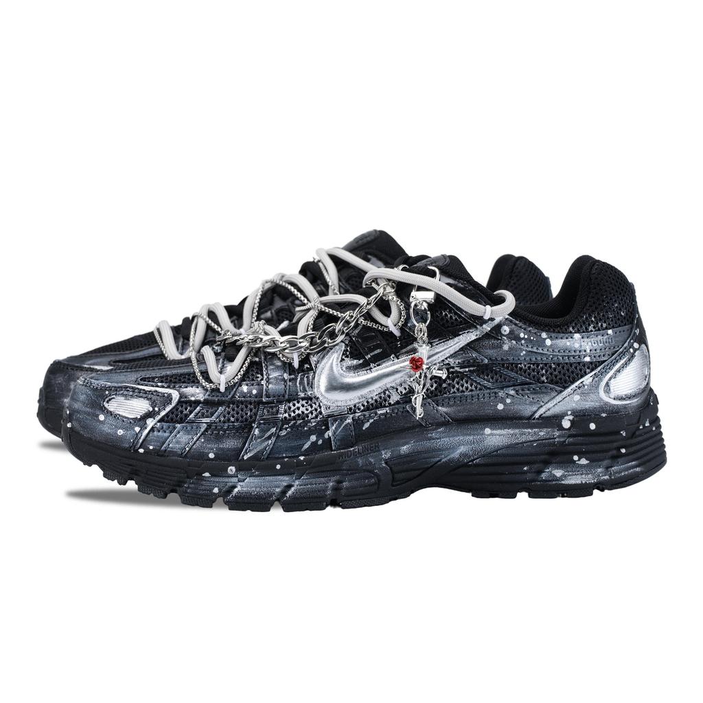 Nike P 6000 Cushioning Abrasion Resistant Slip Resistant Low Top Highway Running Shoes Unisex Silver Black CD6404-002(Team836-)
