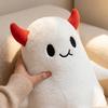 Plush Ghost Toy Soft Stuffed Animal Plushie with Devil Horns and Embroidered Face for Kids and Collectors Halloween Gift