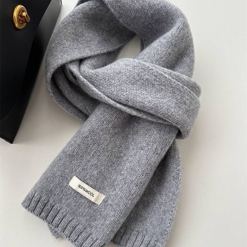 Scarf For Men And Women Solid Color Design Knit Winter Accessory