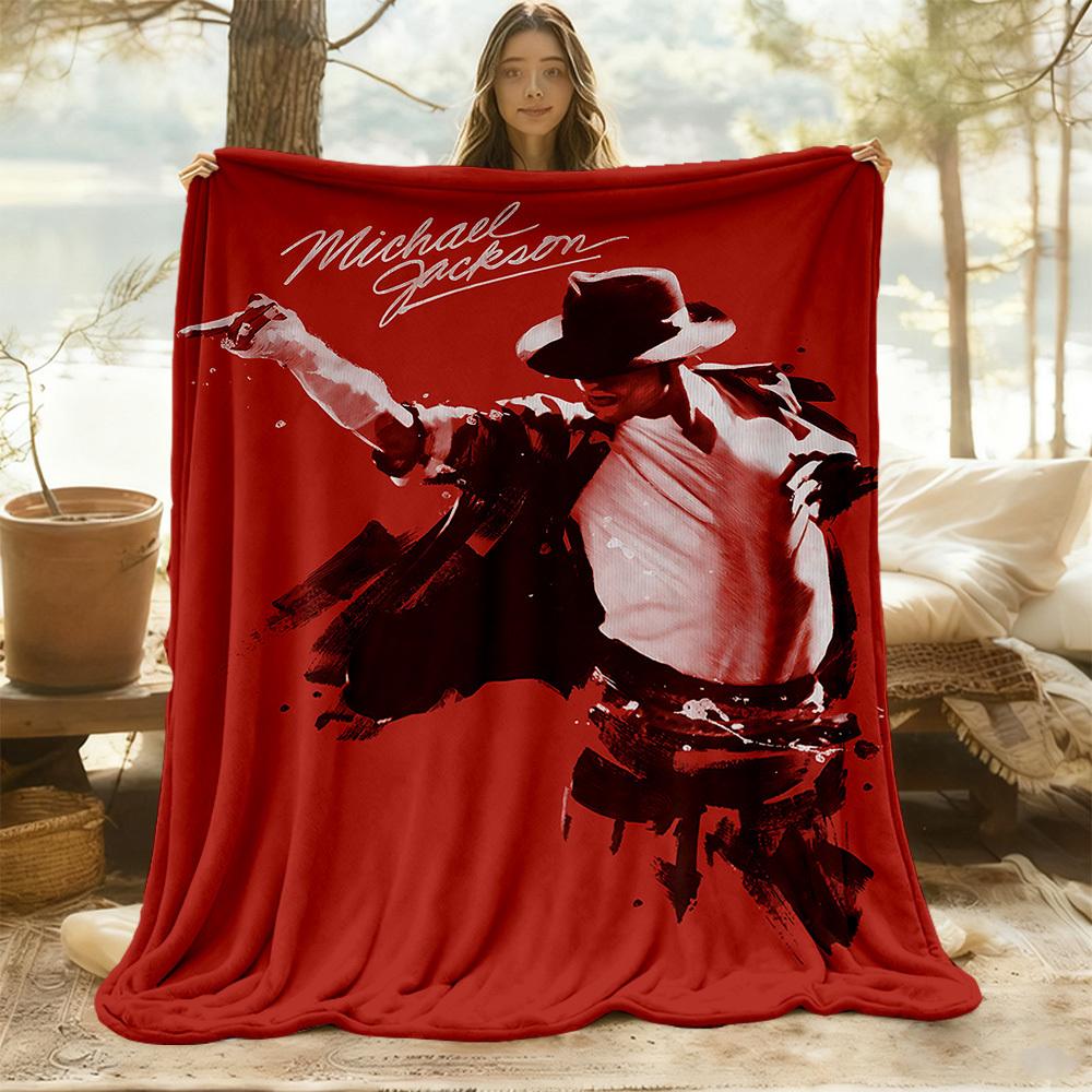 1pc Michael Jackson Outdoor Blanket Lightweight Flannel, Soft & Warm, All-Season Use for Sofa, Outdoor, Camping, Living Room018