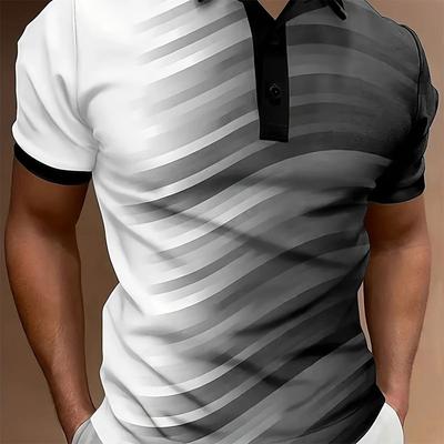 Modisches atmungsaktives Kurzarmshirt mit Farbverlauf, geeignet für Sommersport und Freizeitaktivitäten, bequemes Herren-Poloshirt