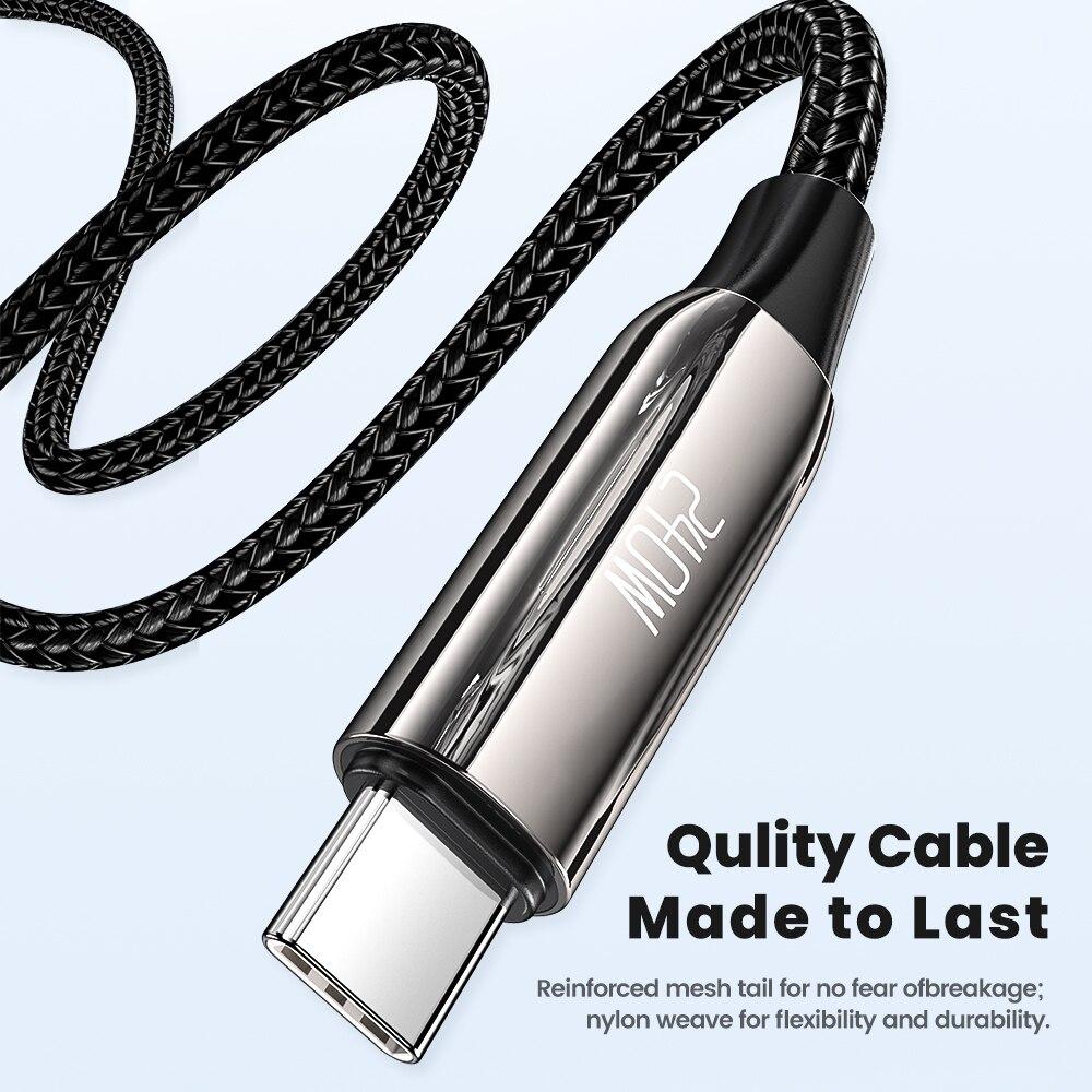 Toocki 240W USB C To Type C Cable PD3.1 48V 5A Super Fast Charging Cable Type C For 15 Samsung S23 Huawei Macbook