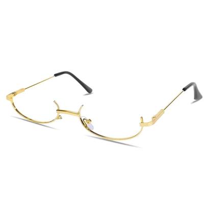 New Without Lens  Half Frame Glasses Metal Chic Harajuku Fashion Decoration Glasses Vintage Photography Fake Glasses Girls