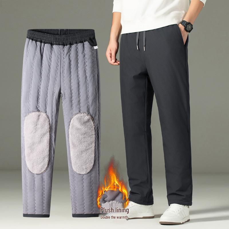 

Мужские теплые хлопковые брюки с графеном - на бархатной подкладке, непродуваемые, больших размеров, идеально подходят для осени и зимы 3XL