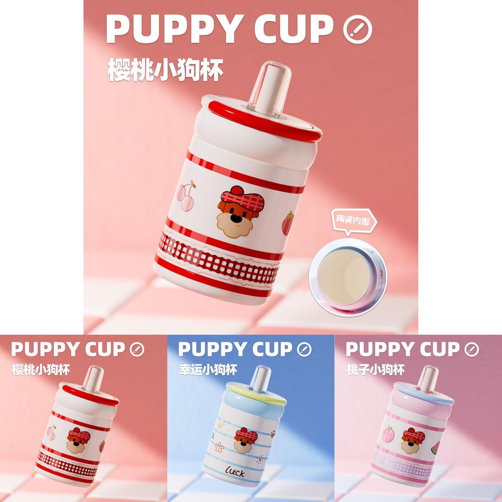 Ceramic Insulated Travel Mug Straw For Women And Students