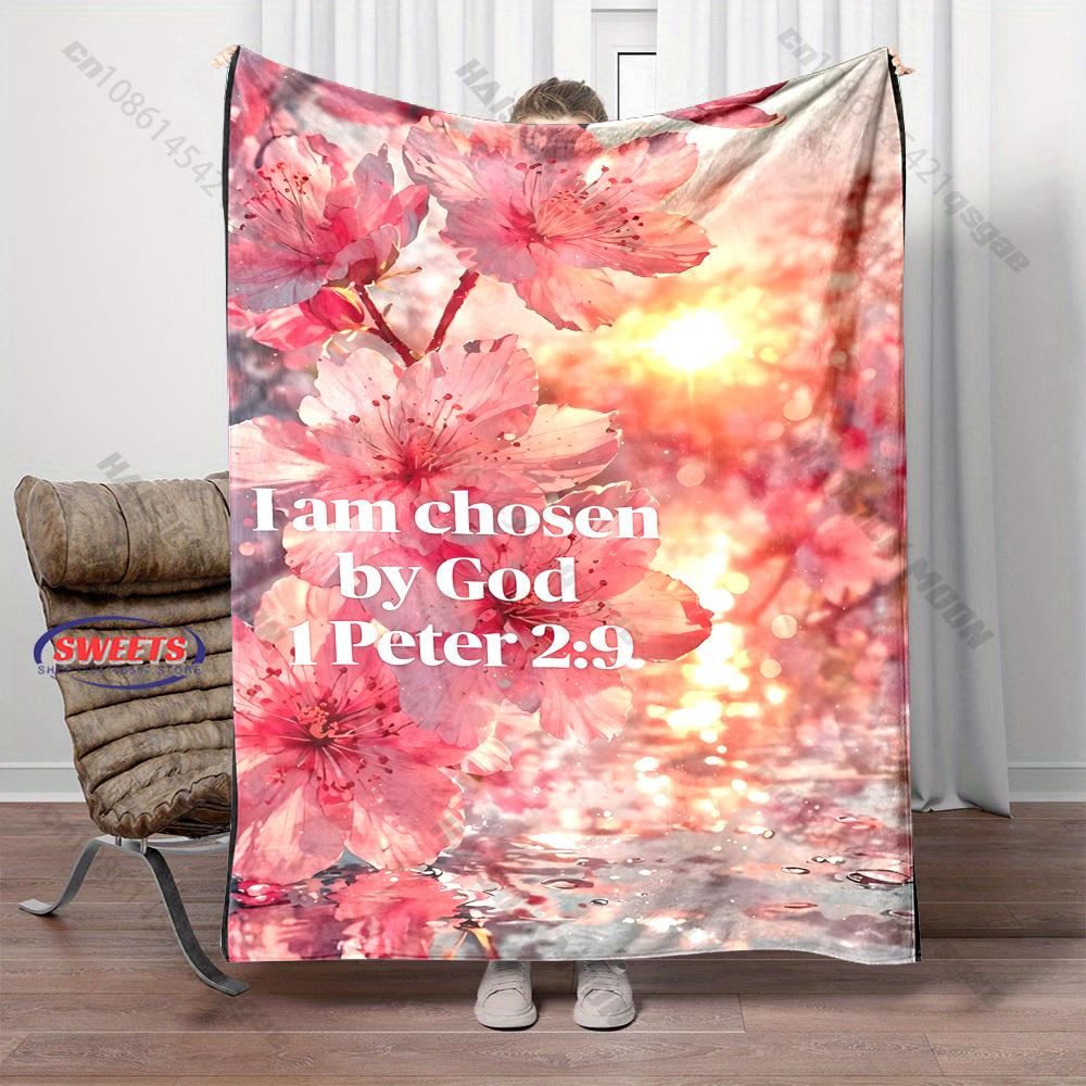 

2026 New Christian Bible Verse Print Blanket Warm and Soft Home Travel Blanket Sofa Bedding Cover Blankets Nice Gift for Friends 75x90cm(30x35in)