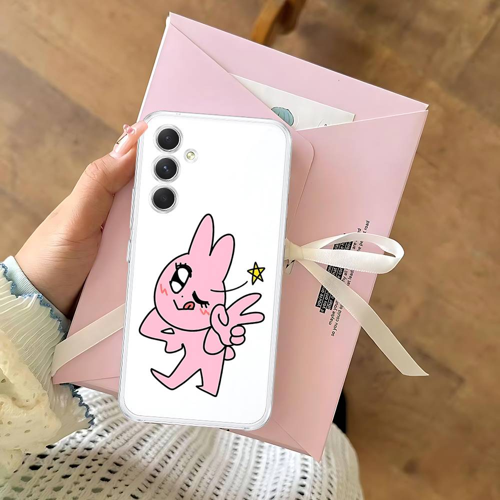 Funny My Friend Rabbit Pink HD Clear Transparent Phone Case For Samsung Galaxy A52,A12,A51,S24,S23,S22ULTRA,S21 Edge,S20LITE,Plu