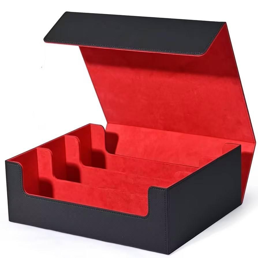Portable Durable Eco-Friendly Card Deck Box Storage for Trading Cards 1800+ PU Leather Commander Card Deck Case