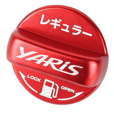 XIKER Aluminum Fuel Cap Cover for Toyota Yaris Stylish Custom Replacement Regular Specification Lid/Fuel (10 Series) - Accessory, Part, (Red)