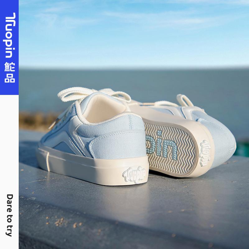 Blue Board Shoes Women's Spring and Autumn New Platform White Shoes Versatile Canvas Shoes Student Sports Shoes