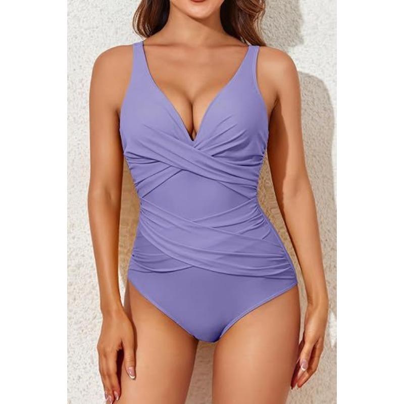 European and American New One-piece Swimsuit Women's High Waist Tight Cross Sexy Backless Swimsuit
