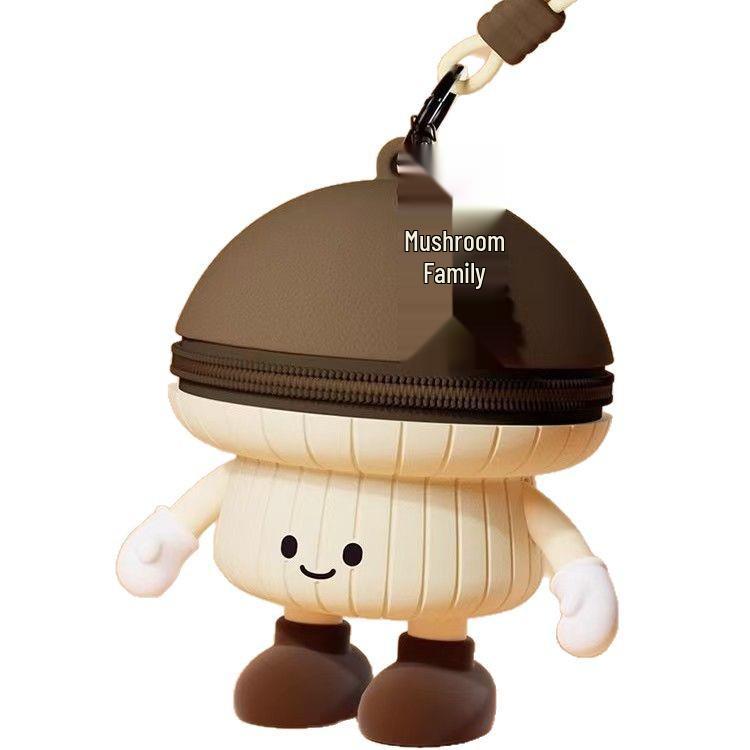 Cute Veggie Mini Coin Purse & Earphone Holder with Dazed Expression - Silicone Pendant for Kids