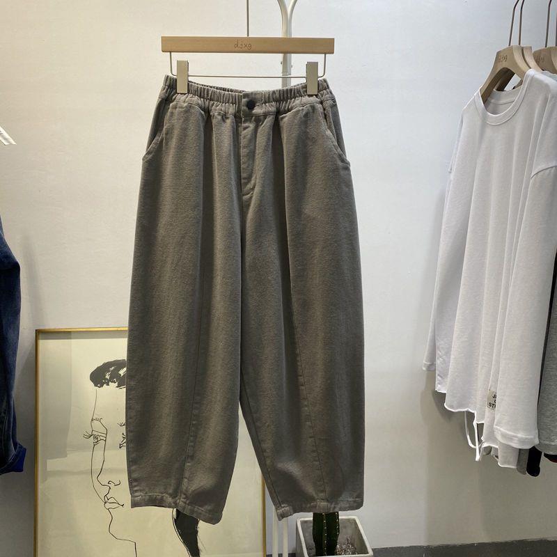 

Plus-Size Women s Korean Style High Waist Elastic Casual Harem Pants - Slimming Cropped Carrot Design XL (120-150 Jin) серый