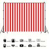 2D Flat Red White Striped Backdrop Carnival Birthday Party Background for Photoshoot