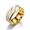 1pcs Stainless Steel Men's Ring European and American Fashion Simple Inner Arc with Double Bevelled Twill Rings