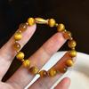 Natural Tiger Eye Stone Fish Bracelet Women Luxury Niche Design Vintage Style