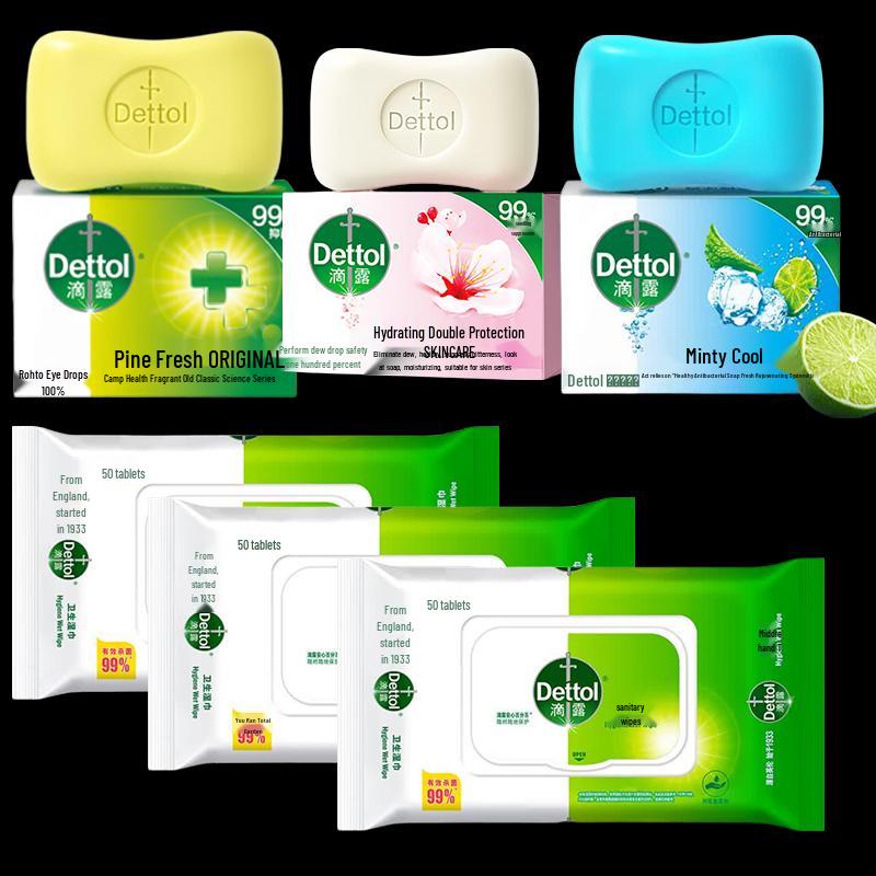 Комбо-набор Dettol Здоровое мыло и влажные салфетки