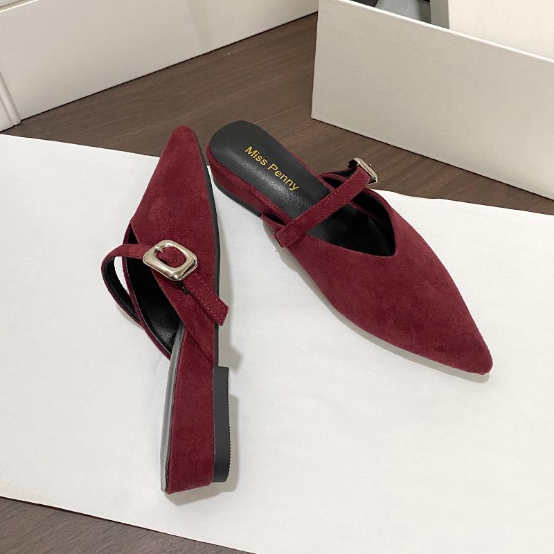 2026 Spring Designer Women Mules Slippers Elegant Thick Heel Party Slides Street Style Ladies Comfort Cover Toe Slip On Shoes