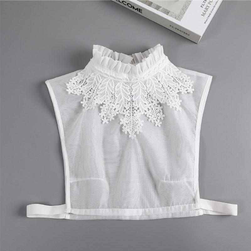 White Lapel Fake Collar Neck Decorative Chiffon Cotton Chocker Women Detachable False Collar Shirt Doll Lace Ladies Half Shirt