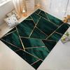 Tappeto Geometrico Verde Moderno con Linee Dorate per Arredo Soggiorno Adatto all'uso come antiscivolo per divani di soggiorno e camera da letto