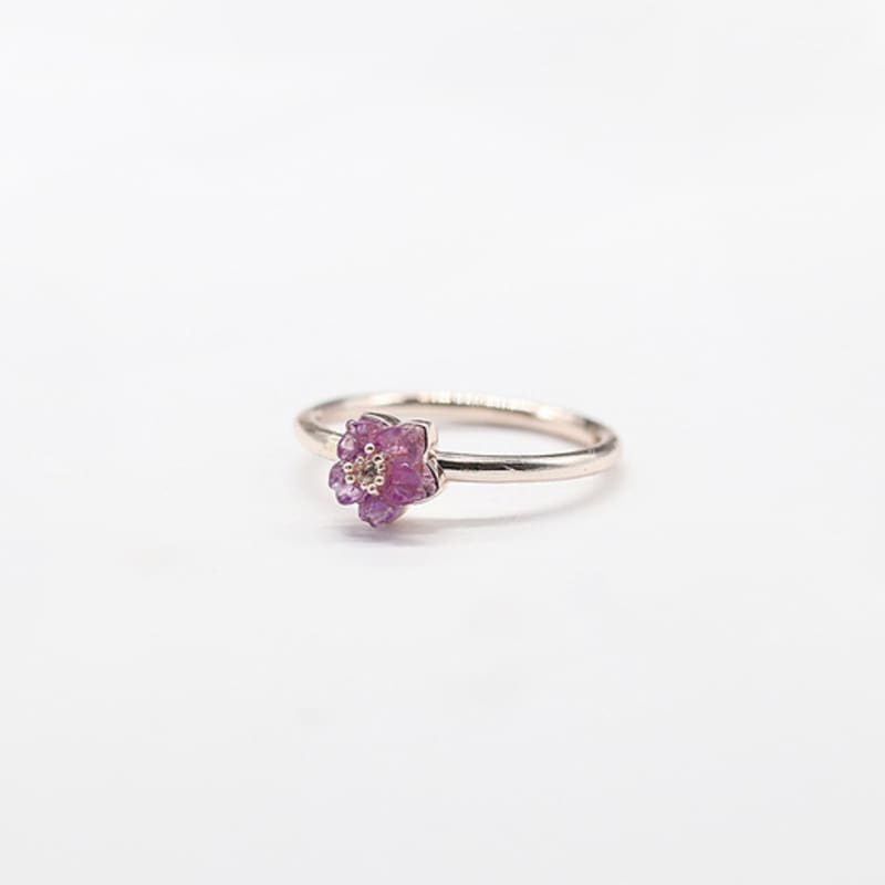 OR D`OR Amethyst Flower Ring
