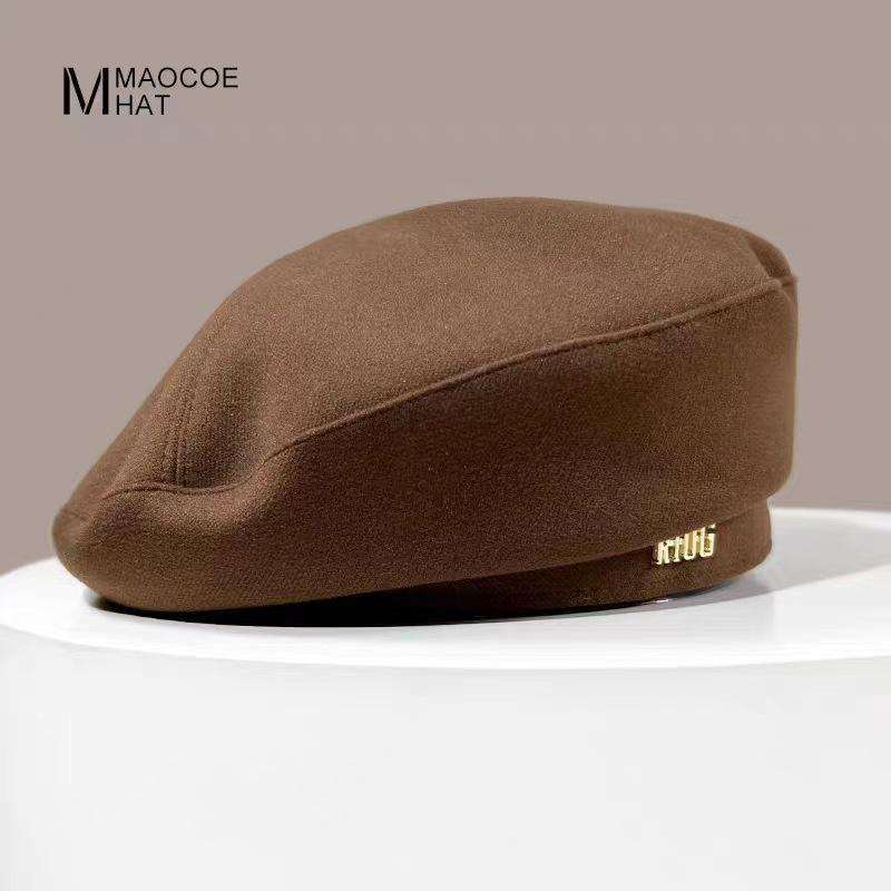 Women's Retro Japanese Cartoon Bear Wool Beret Hat