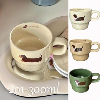 300ml Cute Dachshunds Dog Coffee Mug Ceramic Cup Children's Porcelain Cup Breakfast Cup Drinkware Gift For Lovers Friends