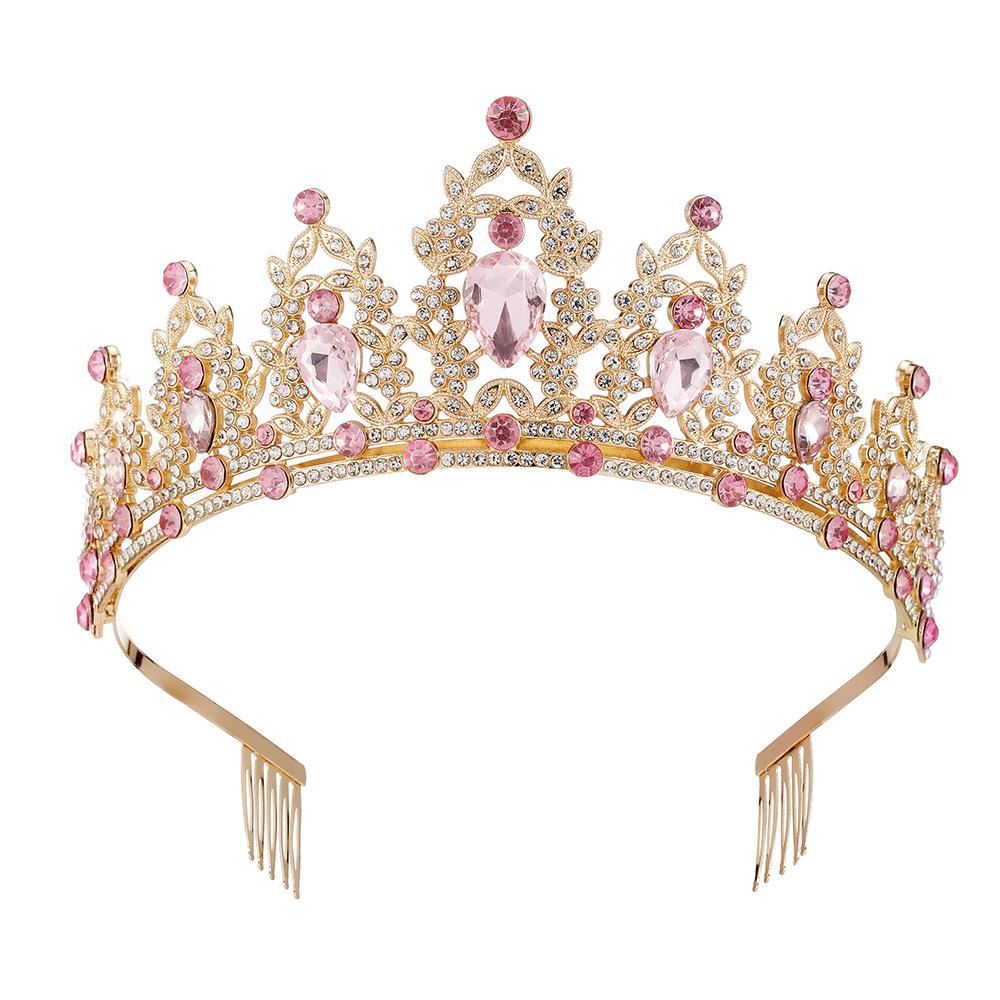 Jewel Bride Bridesmaids Comb Crown Baroque Birthday Wedding Banquet Headwear Crown Headband