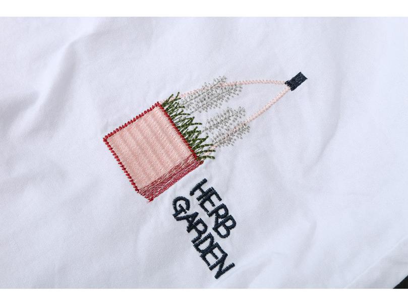 Korean Style Cotton Embroidered Long Sleeve Casual Shirt for Women