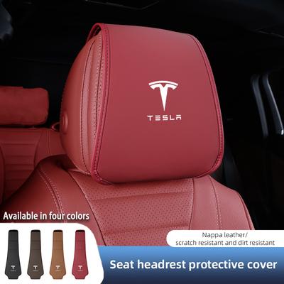 2Pcs Car Seat Headrest Cover Elastic Protective Dust Storage Cover Key For S X Cybertruck Roadster Highland Model 3 Y Coil