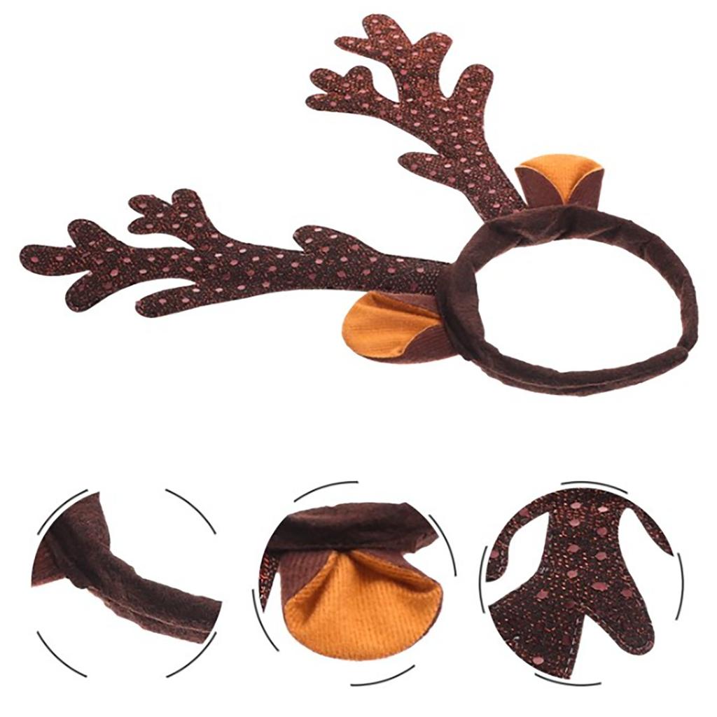 3pcs Christmas Antler Headband Antler Hair Band Antler Hair Clasp For Xmas