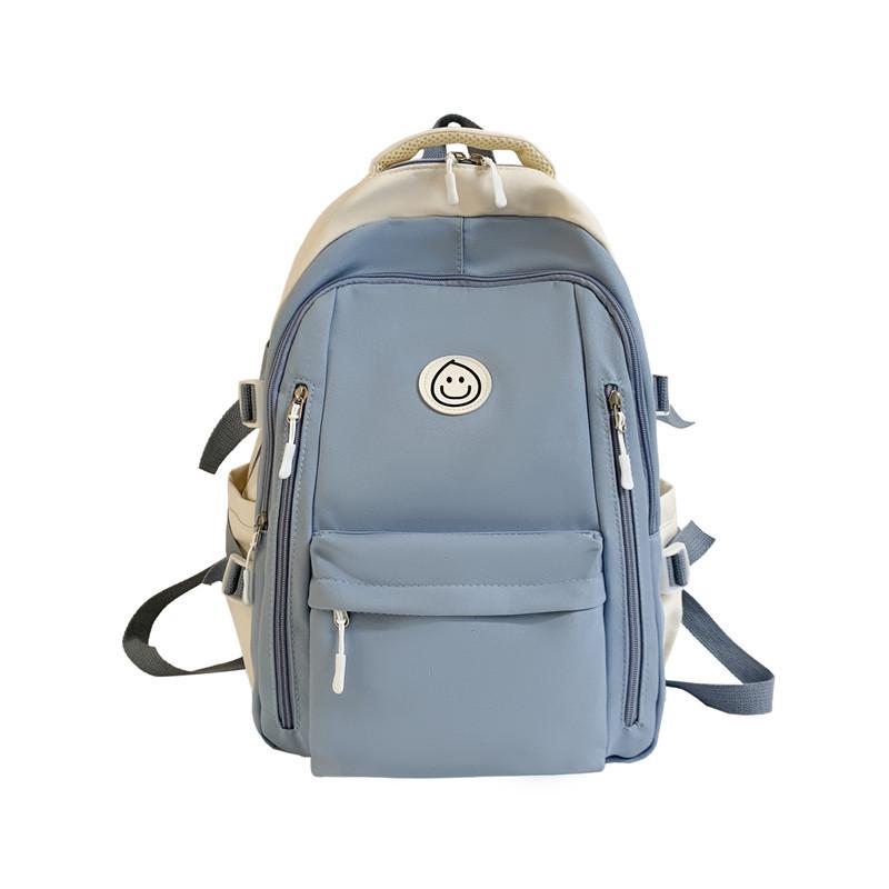 Summer New Solid Color Large Capacity Backpack Street Trend Student Fresh Outdoor Double Shoulder Backpack