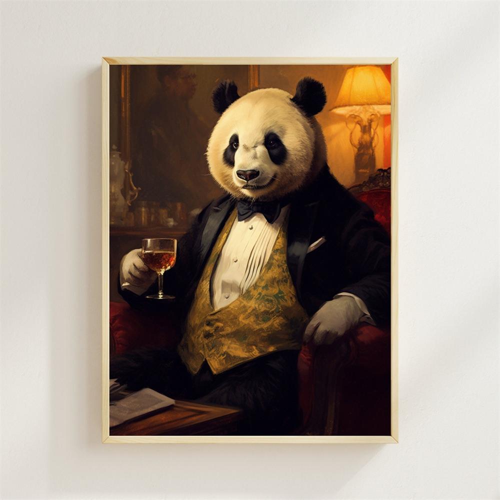 Gentleman Frog Vintage Portrait Print Poster Frog Wearing Clothes Print Renaissance Animal Portrait Canvas Painting Funny Poster