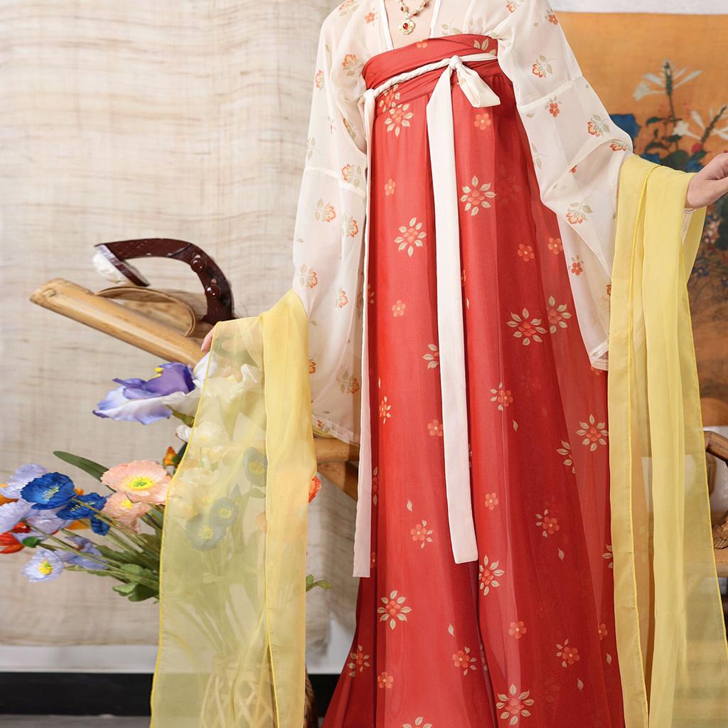Ripristina lo stile cinese della dinastia Tang, abito da donna Hanfu, gonna lunga fino al seno
