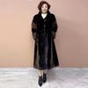 Plus Size Long Faux Fur Winter Coat with Stand Collar - Elegant and Warm