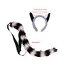 Plush Raccoon Ears and Tail Costume Set with Arched Ear Headbands, Two-Piece Animal Accessories for Cosplay and Costume Balls