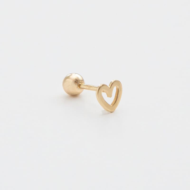 LUNNE 14k Lovely Heart Piercing Earrings (14k Gold) S12