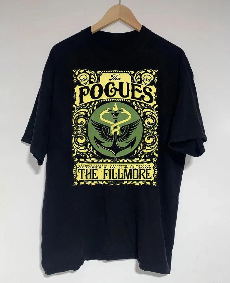 Retro The Pogues Band Rock Tour T Shirt S-5XL Cotton Black TR571 XS