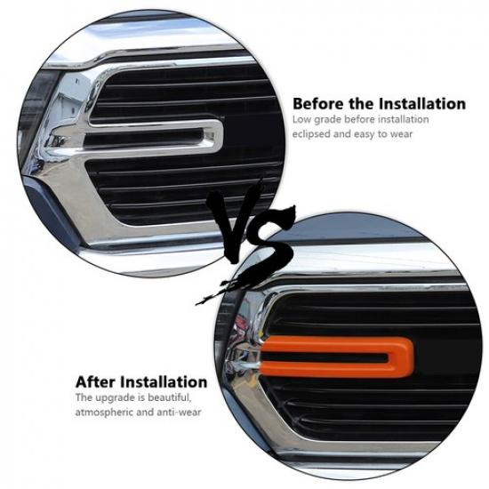 Front Grill Inserts Cover Trim Kit For Dodge Ram 1500 2500 3500 2019-2021 Orange