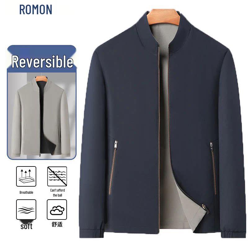 Romon Men s Reversible Stand Collar Jacket 170/M