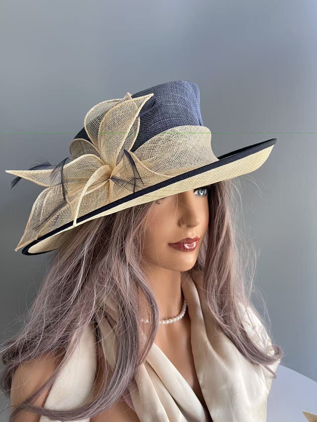 French Elegant Linen Top Hat Women`s