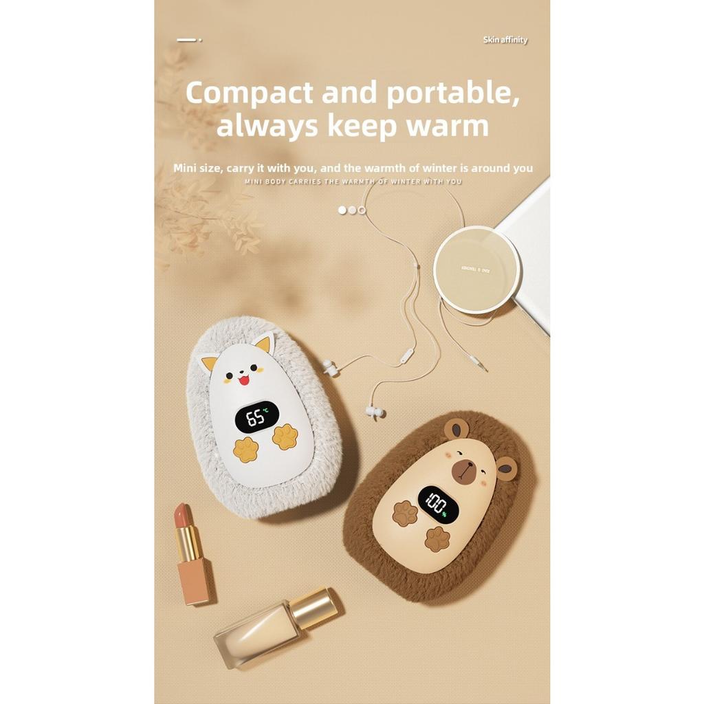 Cartoon Plush Warm Hand Treasure Mini Portable Digital Warmth Treasure USB Charging Self Heating Girl Gift