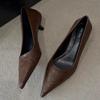 Fashion French Style Temperament Women Pumps 2025 Fashion Pointed Toe Thin Low Heels Shoes Elegant Party Solid Color Soft Women Pumps