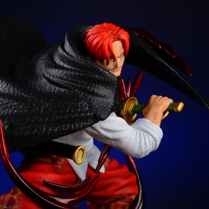 18cm One Piece Shanks Anime Figure Four Emperors Red Haired Shanks Action Figure Adult Collectible Model Doll Toys Gift