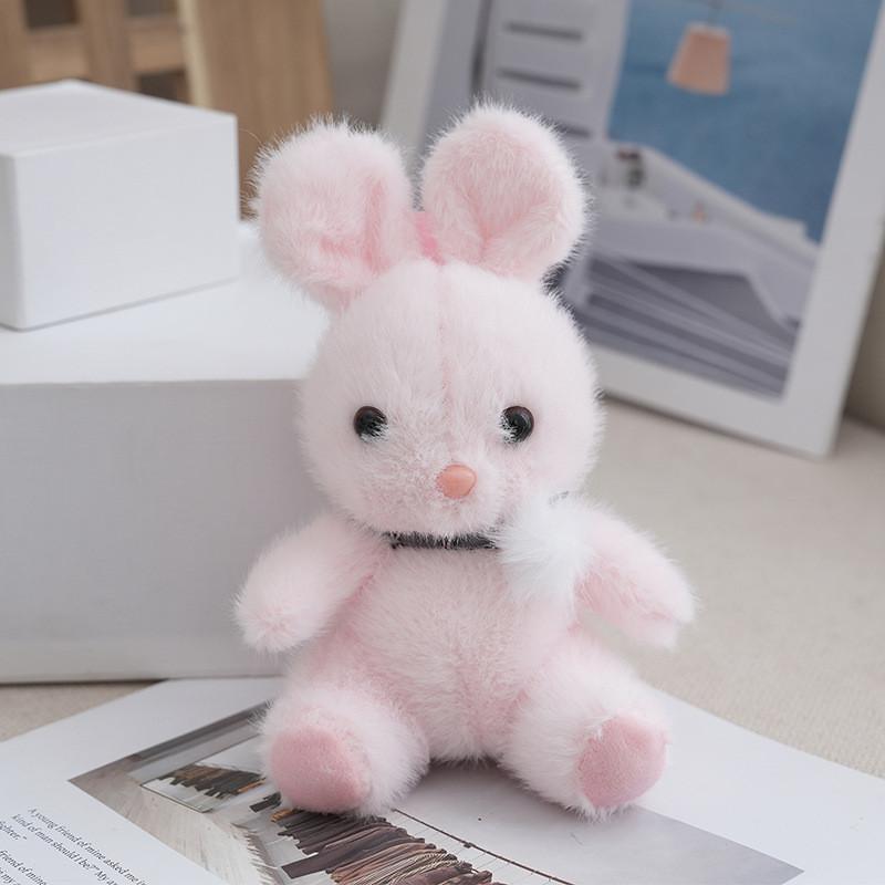 Bedårande plyschkanin nyckelring Söt björn ryggsäcksberlock Dockleksak Dekoration