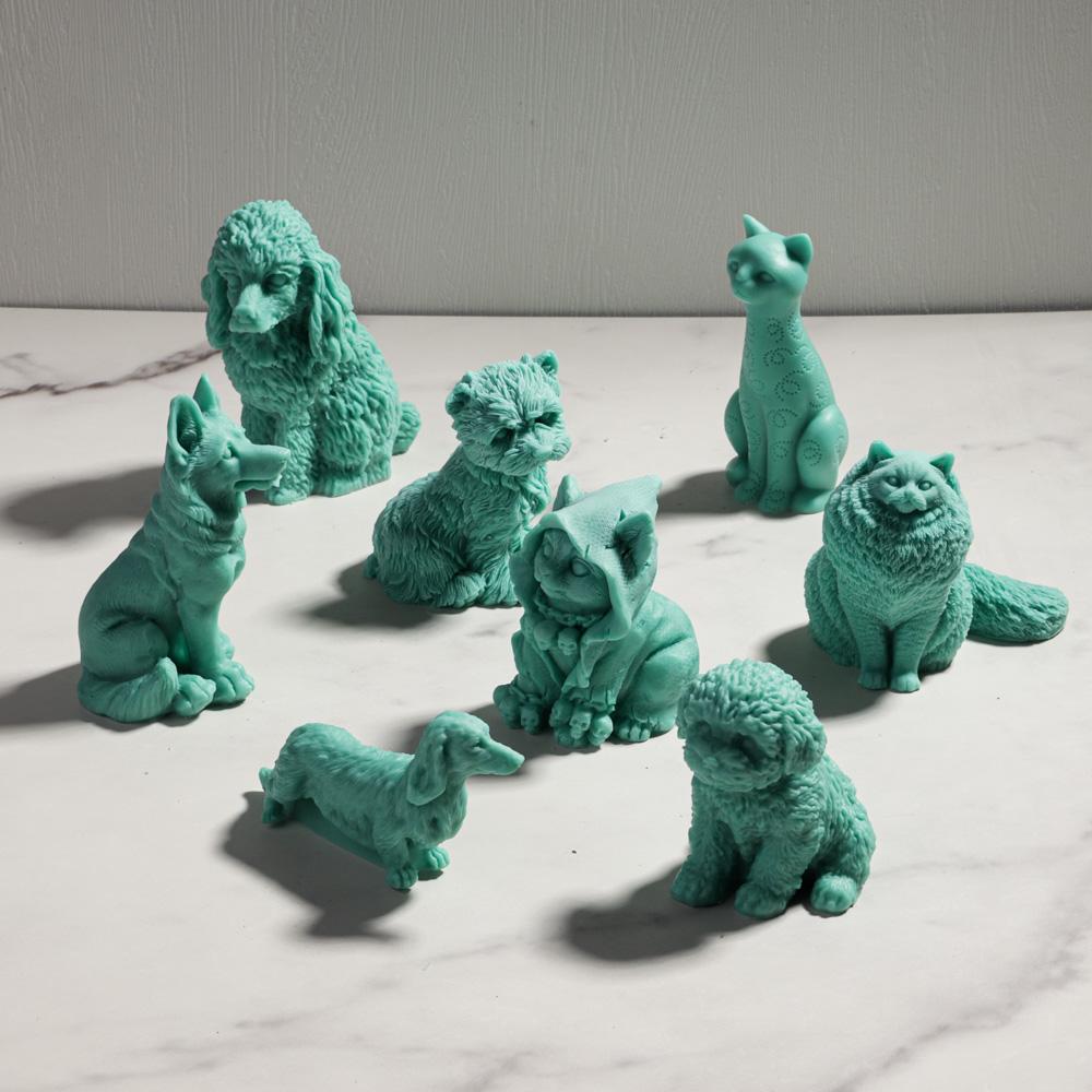 3D Cute Cat Dog Candle Silicone Mold Handmade Sausage Dog Poodle Aromatherapy Cream Candle DIY Animal Resin Doll Decoration Gift