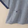 ZANZEA Damen Lässige Rundhals Kurzarm Karierte Print Bluse