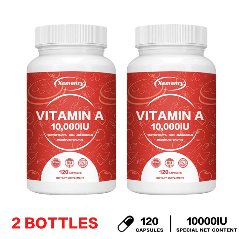 Vitamin A Capsules, 10,000 IU Per Serving, Immune System Multivitamin, Dietary Supplement, Suitable for Adults.
